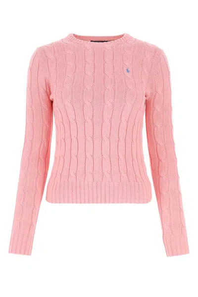 Polo Ralph Lauren Pink Cotton Sweater In Multi