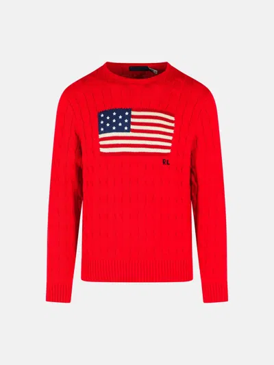 Polo Ralph Lauren Pink Cotton Sweater In Red