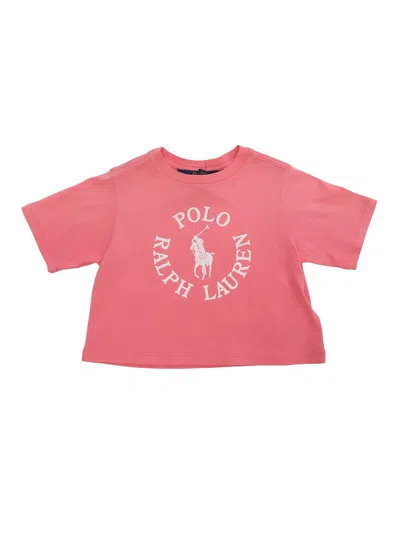 Polo Ralph Lauren Kids' Pink Cropped T-shirt
