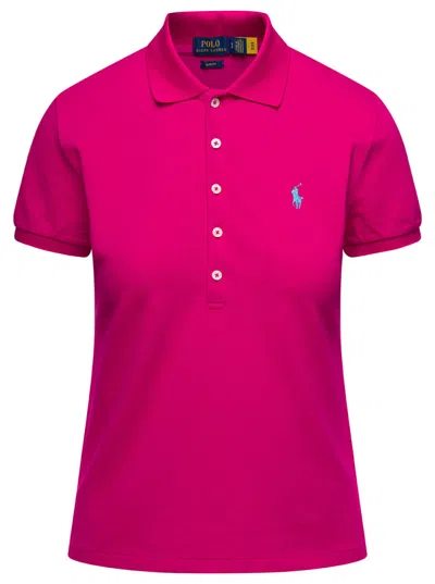 POLO RALPH LAUREN PINK JULIE SLIM POLO SHIRT