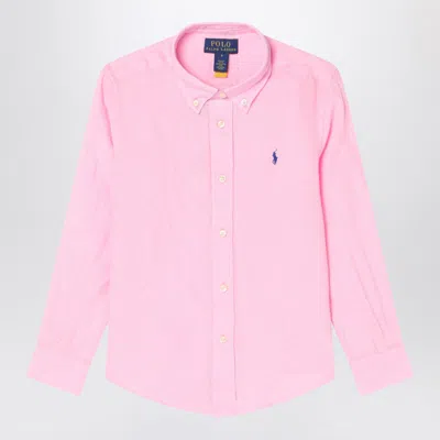 POLO RALPH LAUREN PINK LINEN BUTTON-DOWN SHIRT