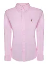 Polo Ralph Lauren Embroidered-logo Button-down Shirt In Pink