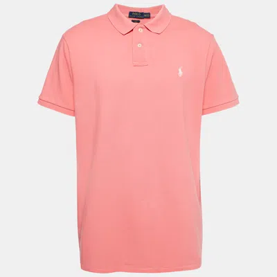 Pre-owned Polo Ralph Lauren Pink Pique Cotton Polo T-shirt Xxl