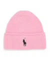 Polo Ralph Lauren Pink Pony Merino Wool Beanie In Pink