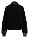 Polo Ralph Lauren Pink Pony Cable-knit Buttoned Cardigan In Black