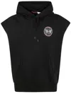 Polo Ralph Lauren Sleeveless Hoodie With Hood And Kangaroo Pocket In Polo Black