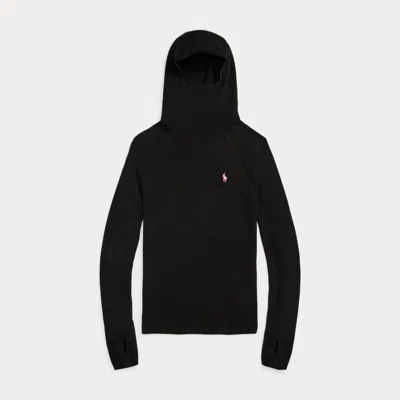 Polo Ralph Lauren Pink Pony Worsted Wool Snood Pullover In Black