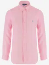 Polo Ralph Lauren Linen Custom Fit Shirt In Pink