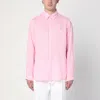 Polo Ralph Lauren Pink Shirt In Linen Custom-fit In Pink
