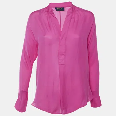 Pre-owned Polo Ralph Lauren Pink Silk Tunic Xs