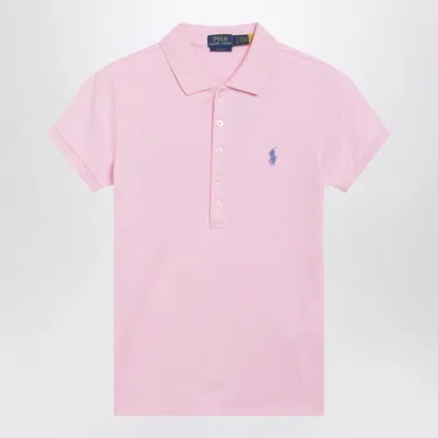 Polo Ralph Lauren Cotton Blend Polo With Embroidered Logo In Pink