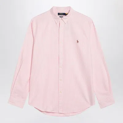 POLO RALPH LAUREN POLO RALPH LAUREN  PINK/WHITE STRIPED OXFORD SHIRT SLIM-FIT