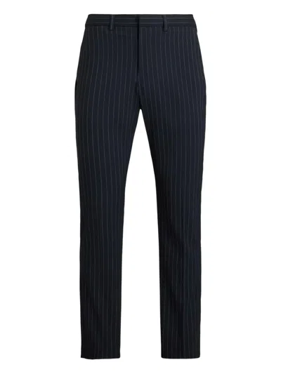 Polo Ralph Lauren Pinstripe Flat-front Trousers In Blue