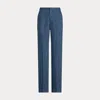Polo Ralph Lauren Pinstripe Linen Straight-leg Trouser In Blue