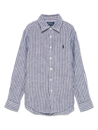 Polo Ralph Lauren Kids' Pinstripe Shirt In Blue