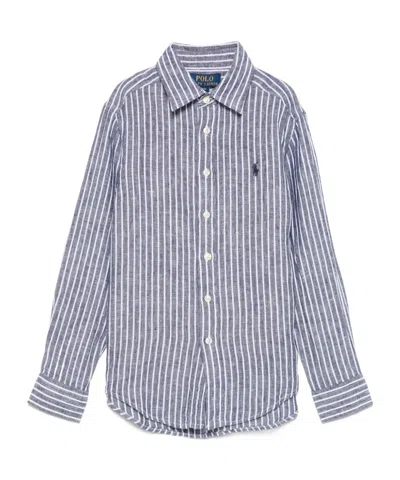 Polo Ralph Lauren Kids' Pinstripe Shirt In Blue