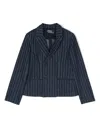 Polo Ralph Lauren Pinstriped Denim Blazer In Blue