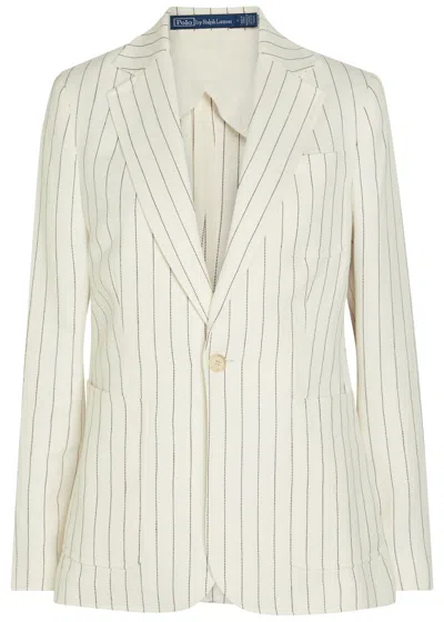 Polo Ralph Lauren Pinstriped Hemp Blazer In Pattern