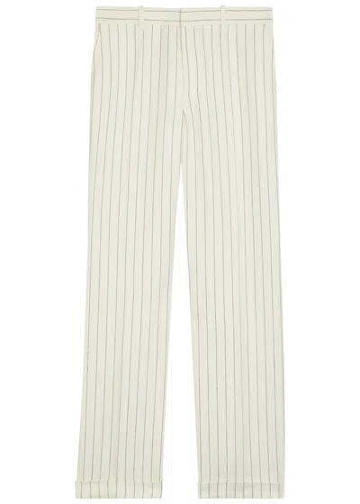 Polo Ralph Lauren Pinstriped Straight-leg Trousers In Neutral