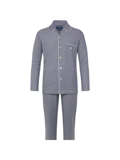 Polo Ralph Lauren Piped-trim Pyjamas In Blue