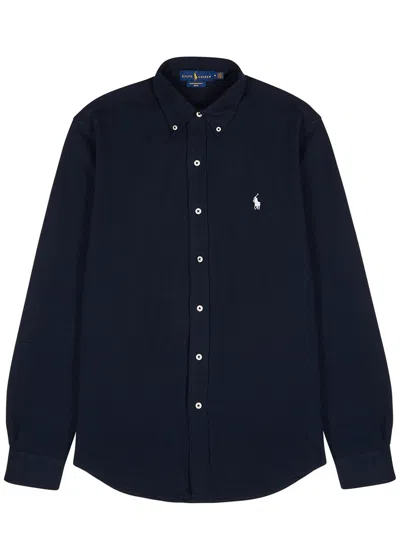 Polo Ralph Lauren Cotton Textured Shirt In Navy