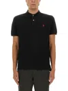 Polo Ralph Lauren "custom Slim Fit" Black Polo Shirt With Classic Collar And Pony Embroidery On The Front In Cotton Ma In Black