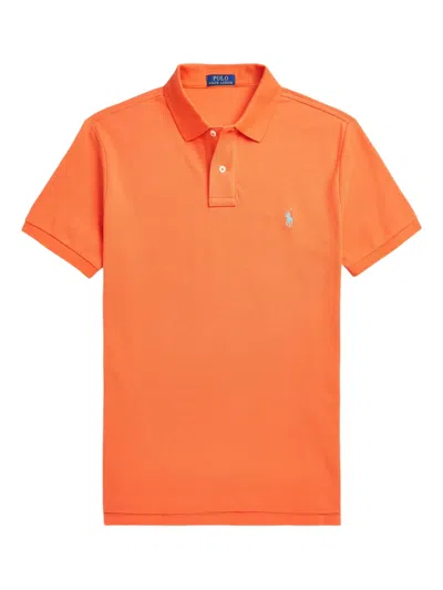 Polo Ralph Lauren Logo-embroidered Straight Hem Polo Shirt In Red