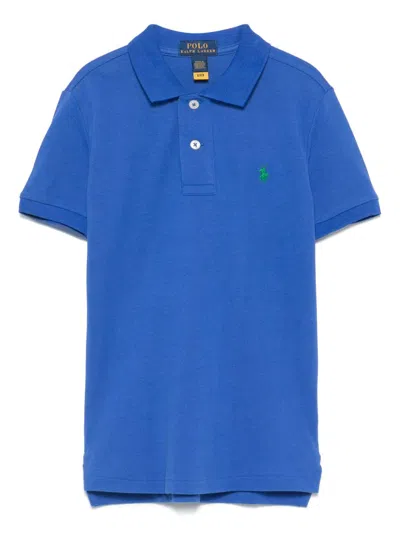 Polo Ralph Lauren Kids' Piqué-weave Polo Shirt In Blue