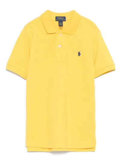 Polo Ralph Lauren Kids' Piqué-weave Polo Shirt In Yellow