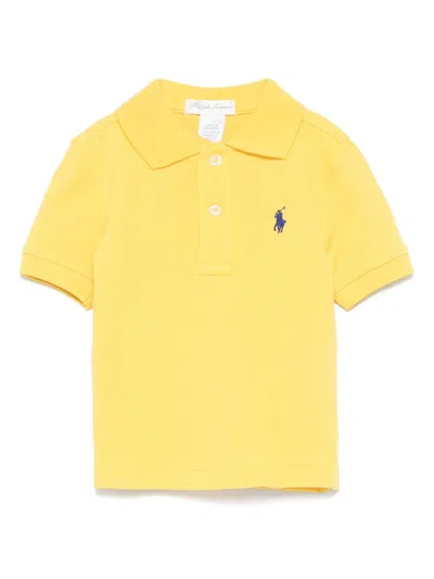 Polo Ralph Lauren Babies' Piqué-weave Polo Shirt In Yellow