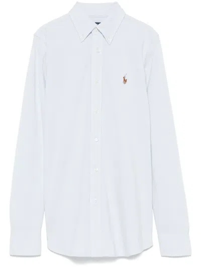 Polo Ralph Lauren Piqué-weave Shirt In Blue