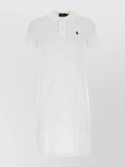 Polo Ralph Lauren Piquet Dress Short Sleeves In White