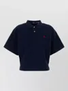 Polo Ralph Lauren Piquet Shirt With Short Sleeves And Polo Collar In Blue
