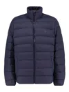Polo Ralph Lauren Logo Embroidered Down Jacket In Blue