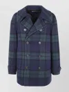 Polo Ralph Lauren Plaid Bomber Jacket Notched Lapels In Blue