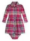 Polo Ralph Lauren Plaid Button-front Dress Set In Multi