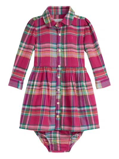 Polo Ralph Lauren Babies' Plaid Button-front Dress Set In Multi