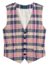 Polo Ralph Lauren Plaid Button-up Vest In Blue