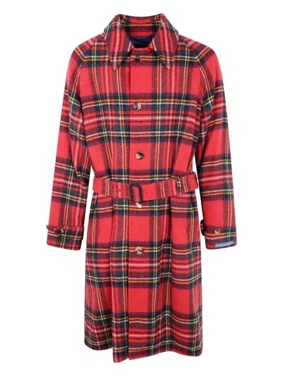 POLO RALPH LAUREN PLAID-CHECK BELTED COAT