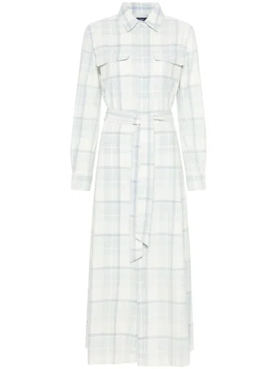 Polo Ralph Lauren Plaid-check Cotton Maxi Dress In Blue