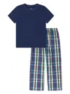 Polo Ralph Lauren Two-piece Short-sleeved Pajamas And Pyjamas In Blue