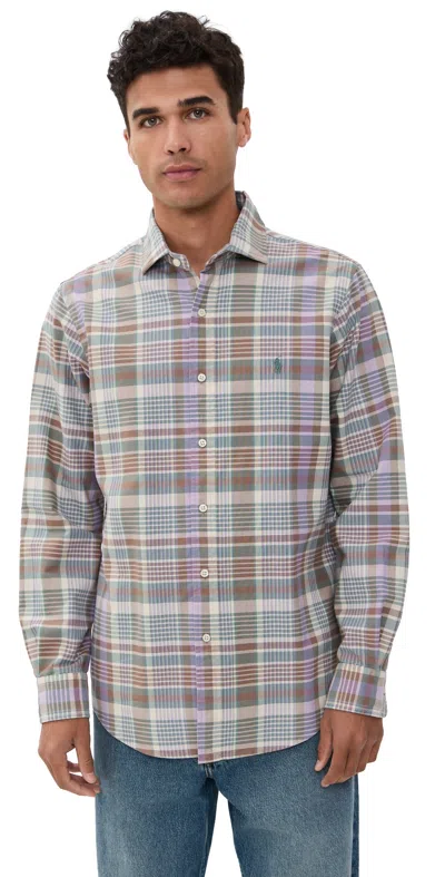 Polo Ralph Lauren Plaid Classic Fit Iconic Oxford Shirt Green Multi
