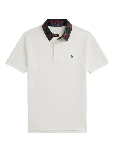 Polo Ralph Lauren Kids' Plaid-collar Polo Shirt In White