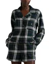 Polo Ralph Lauren Plaid Cotton Flannel Short Sleeve Sleep Set In Evergreen Plaid