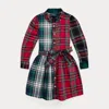 Polo Ralph Lauren Toddler And Little Girls Plaid Cotton Fun Shirtdress In Multi