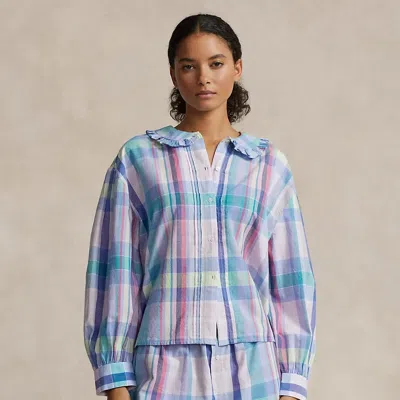 Polo Ralph Lauren Plaid Cotton Long-sleeve Pyjama Set In Multi