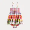 Polo Ralph Lauren Ralph Lauren Madras Plaid Tiered Cotton Sundress & Bloomers In Multi