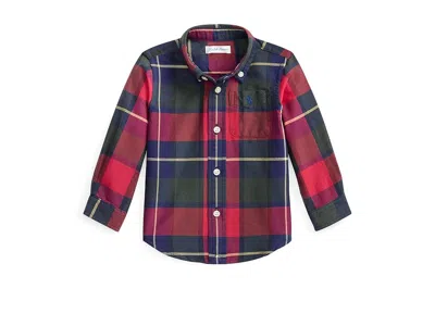 Polo Ralph Lauren Kids' Plaid Cotton Oxford Shirt (infant) Boy's Clothing Rustic Red/yellow/ : 24 Months In Multi