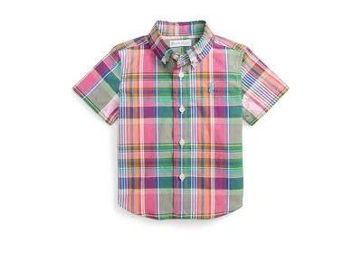 Polo Ralph Lauren Kids' Plaid Cotton Poplin Shirt (infant) Boy's Long Sleeve Button Up Pink/green/multi : 6 Months
