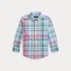 Polo Ralph Lauren Plaid Cotton Poplin Shirt In Pink Blue Multi